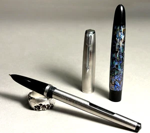 LImited Edition Parker 51 Fountain Pen Abalone Mother-of-Pearl overlay Raden MS - Picture 1 of 11