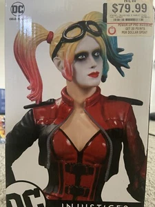 NEW DC INJUSTICE 2 HARLEY QUINN Statue Red & Blue Hair GAMESTOP Exclusive Figure - Picture 1 of 2