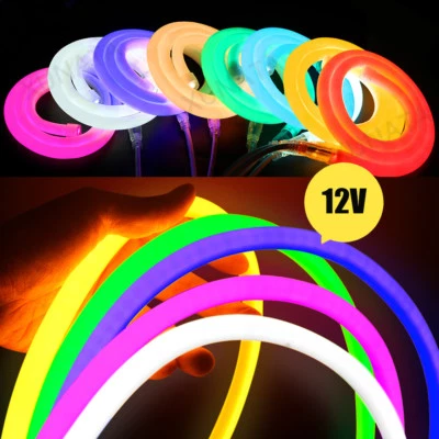 Flexible Neon 12v LED Light Glow EL Wire String Strip Rope Tube Decoration white - Image 1 of 4