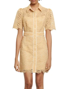 Sandro Paris Women's Dress Size 38 FR / M Floral Embroidered Collared SFPRO00986 - Picture 1 of 10