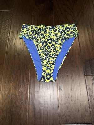 Parte inferior de bikini descarada de corte alto cintura alta leopardo de neón Aerie nueva con etiquetas - talla mediana  Foto 1 de 4