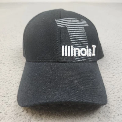 Illinois Fighting Illini Hat Cap Fitted Zephyr Z Fit M/L Black Embroidered Logo - Image 1 of 4
