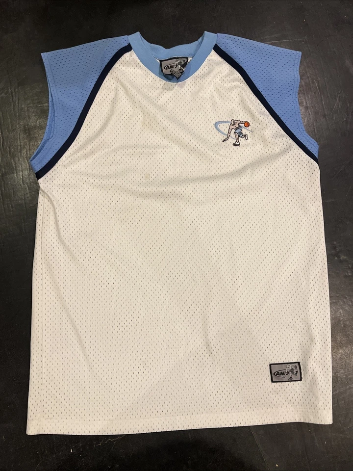 Camiseta deportiva de baloncesto AND1 blanca azul claro extra grande para hombre malla sin mangas Foto 1 de 4