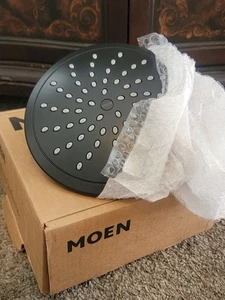 NUEVO cabezal de ducha de lluvia Moen 6345EPBL Moen 1,75 GPM función única negro B223 - Imagen 1 de 5