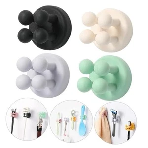 4Pcs Silicone Toothbrush Holders - Multi-Function Hook Waterproof Multicolor - Picture 1 of 7