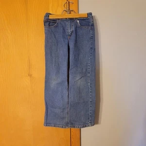 Carhartt Youth Sz 7 Blue Denim Cotton Adjustable Waist High Rise Pockets Jeans  - Picture 1 of 9