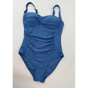 Nicole Miller Studio Women's Blue Ruched One Piece Swimsuit Sz S - Picture 1 of 6
