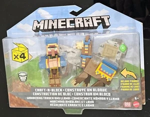 2020 Minecraft Craft-A-Block Figure 2-Pack: WANDERING TRADER AND LLAMA - Picture 1 of 6