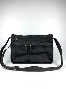 Borsa a tracolla LeSportsac Deluxe Everyday Messenger nera espandibile - Foto 1 di 9