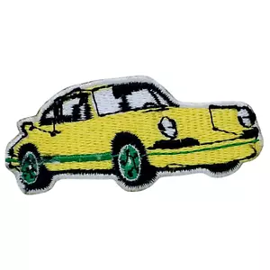 Parche de coche deportivo carreras insignia bordada amarilla para ropa niños transporte genial - Imagen 1 de 2
