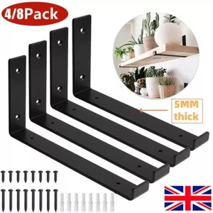 2/4/8 Rustic Shelf Brackets Scaffold Board Industrial Solid Steel Heavy Duty New - Picture 1 of 17