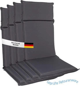 Sitzauflage Gartenstuhl 4er Set anthrazit Sitzpolster Sitzkissen ca. 111 x 44cm - Bild 1 von 7