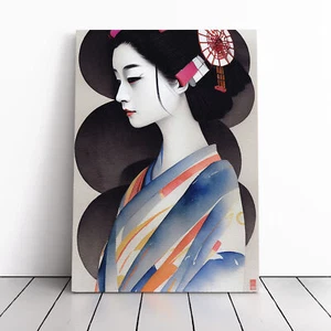 Inspiring Geisha Canvas Wall Art Print Framed Picture Home Decor Living Room - Picture 1 of 4