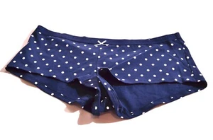 Cacique marineblau gepunktet Baumwolle Boyshort Höschen Übergröße Größe 14/16 - Bild 1 von 3