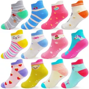 Toddler Socks with Grips Anti Slip Ankle Socks 12 Pairs for 1-7 Years Boys Gi... - Picture 1 of 7