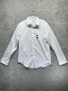 Calvin Klein Steel+ Slim Fit Coupe Cintrée Mens Dress Shirt White XL - 17 -36/37 - Picture 1 of 11