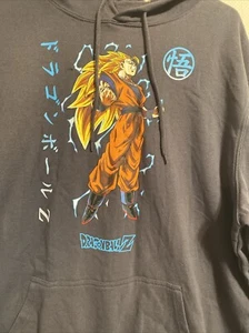 Dragon Ball Z Men's Super Saiyan 3 Goku Kanji Pullover Hoodie Sweatshirt - Picture 1 of 4