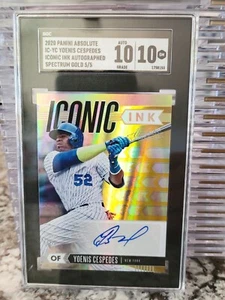 YOENIS CESPEDES PANINI ABSOLUTE 5/5 AUTO GOLD SGC 10 - Picture 1 of 2