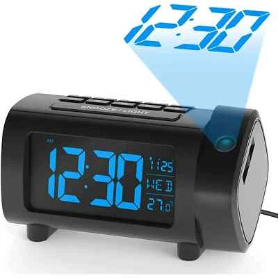 Projection Alarm Clock For Bedroom Radio Alarm Clock With Projection Ceiling On - Image 1 of 4