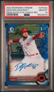 Graham Ashcraft 2022 Bowman Chrome Prospects HTA Choice 12/150 #CPAGA PSA 10 - Picture 1 of 2