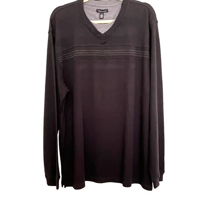 Camisa Van Heusen Hombres Talla L Negra Larga Slv con Rayas Grises e Imitación Camiseta Interior Nueva con Etiquetas Foto 1 de 4