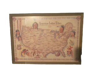 USA Native American Tribes Framed PICTURE ART 22"×17" Bill Stroble Litho Print - Picture 1 of 14