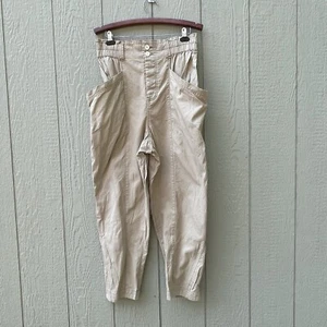 Free People Pants Womens L Begie Ready to Run Cinch-Waist OB1235398 Parchment - Picture 1 of 16