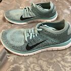 Womens Nike Free 4.0 Flyknit Running Shoes Size 8.5 Blue White 631050 403
