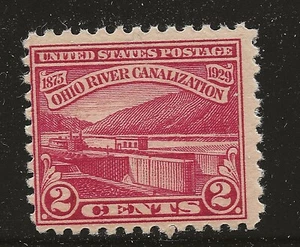 US Scott #681, Single 1929 Ohio River 2c FVF MNH - Picture 1 of 1