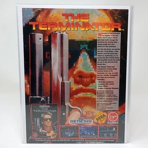 Sega Genesis Terminator Schwarzenegger 1991 revista de videojuegos página de anuncios impresos - Imagen 1 de 4