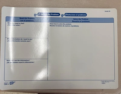 25 Houghton Mifflin 5/6 级数学工作垫/干擦板 17x 12 Eng/Span — 第 1/4 张图片