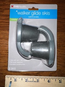 CVS Health Walker Glide Skis 2 Count Gray New -Shelf Wear - Bild 1 von 6