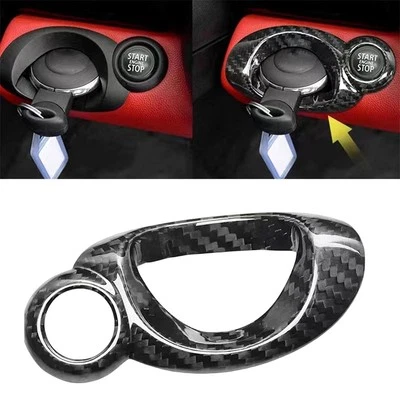 Real Carbon Fiber Car Start Stop Key Panel Cover For Mini Cooper R55 R56 R57 R58 - Изображение 1 из 4