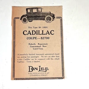 Antique 1920s Newspaper Automobile Ad California Cadillac Don Lee Dealership - Picture 1 of 3