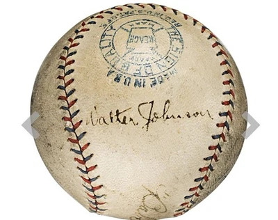 Béisbol firmado por Walter Johnson 1925 con Beckett y certificado de autenticidad PSA Foto 1 de 3