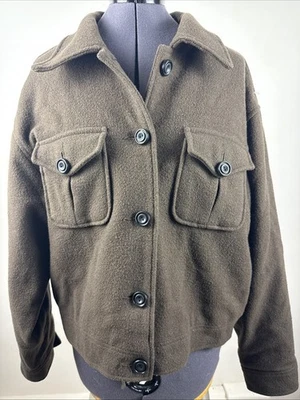 Chaqueta De Colección Boundary Waters Para Mujer L Marrón Oliva Forrada Mezcla de Lana Recortada Usada en Excelente Condición Foto 1 de 4