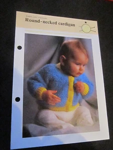 KNITTING PATTERN BABIES AND TODDLERS ROUND-NECKED CARDIGAN **MUST SEE ** - Picture 1 of 1