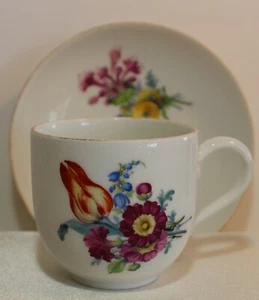 BEAUTIFUL MEISSEN CABINET CUP & SAUCER ANTIQUE 18TH CENTURY - Picture 1 of 8