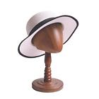 Mannequin Head Model Hat Hairpieces Display Stand Head Circumference 52cm Wooden