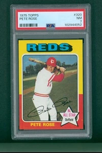 1975 Topps Baseballkarte - #320 Pete Rose, PSA 7 NM - Bild 1 von 2