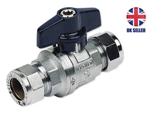 Pegler T-Stück Kugelhahn blau Vollbohrung 15 mm - Bild 1 von 2