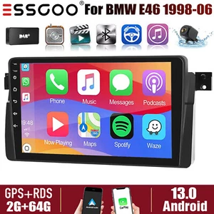 64G 9" Car Stereo Apple CarPlay GPS Bluetooth Radio DAB&AHD For BMW 3 Series E46 - Picture 1 of 13