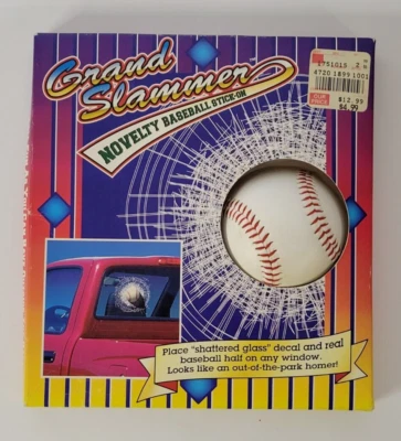 Novelty Baseball Stick On Gag Gift VTG Grand Slammer Shattered Glass Decal NEW — 第 1/4 张图片