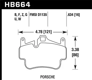 Hawk Performance HB664Z.634 Performance Ceramic Disc Brake Pad - Foto 1 di 4