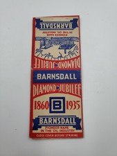 Barnsdall Diamond Jubilee 1860- 1935 Pioneer In Oil Industry Matchbook Cover
