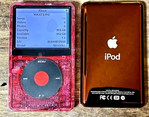 APPLE iPOD CLASSIC 5.5th RED 1TB SSD Wolfson DAC Atomic Trifecta - Picture 1 of 6