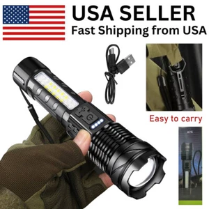 Powerful LED Zoom Flashlight Camping Lamp Super Bright Police Tactical Torch - Picture 1 of 15