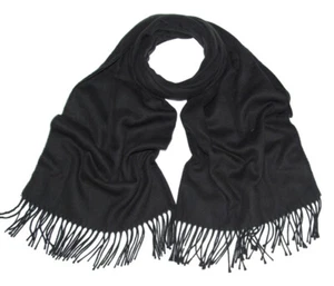 Femme Écharpes avec Frange Noir Longue Écharpe Femmes Soirée Châles UK, 2 Pour 1 - Imagen 1 de 6