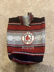 MLB Boston Red Sox Sports Fan Mexican Baja Woven Backpack Red Black White - Picture 1 of 6