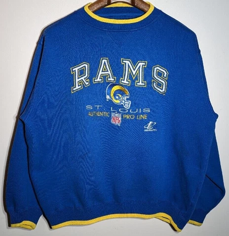 Logo Athletic ProLine St Louis Rams Embroidered Crewneck Sweater Size XL Cover